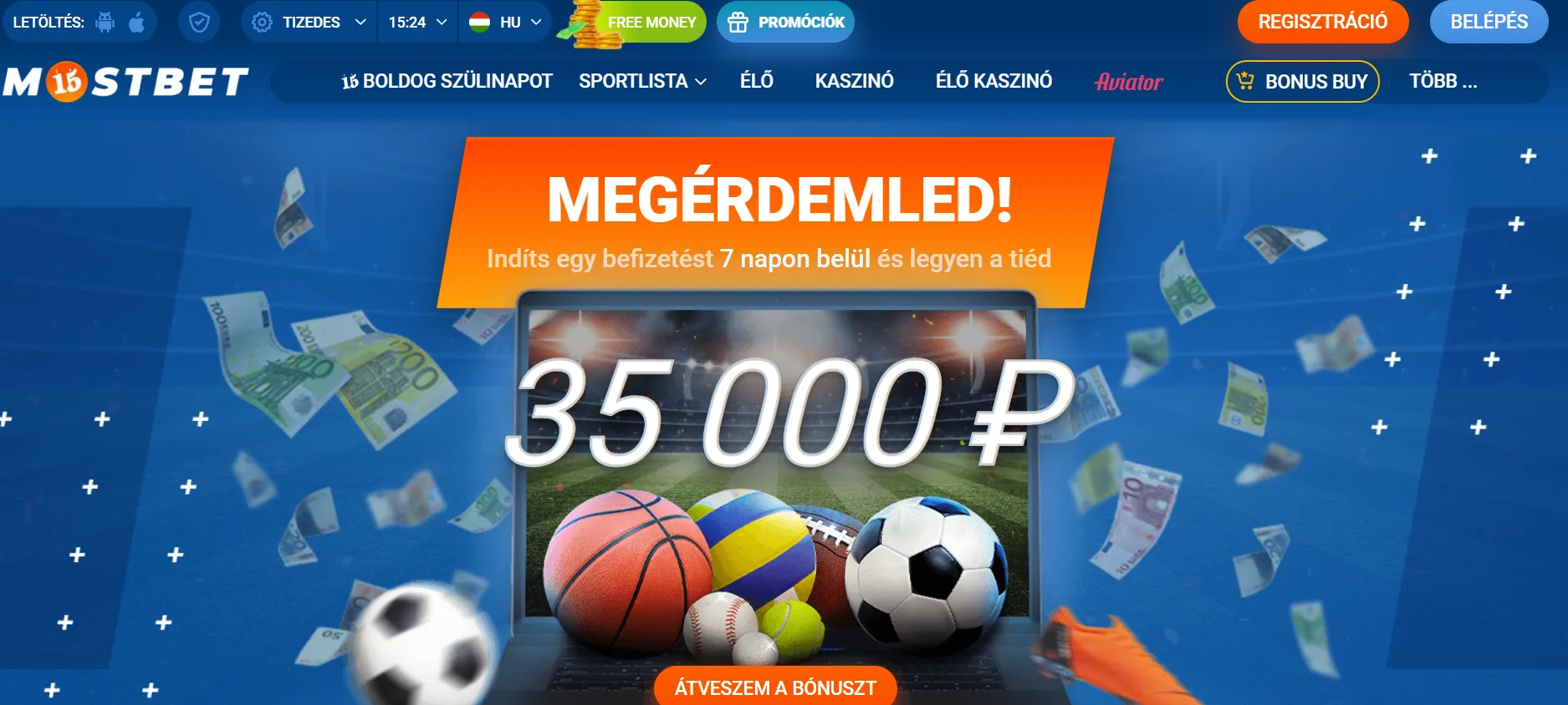 Kezdő bónusz a MostBet kaszinóban