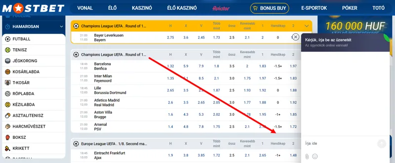 Online chat a MostBet weboldalán a technikai támogatás eléréséhez
