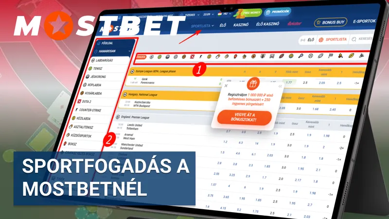 Sportfogadás a Mostbet Hungary rendszerében