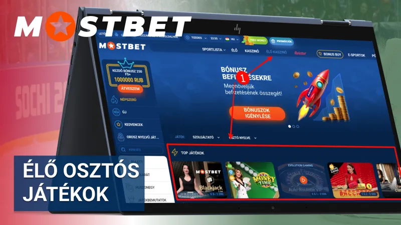 Élő osztós játékok a Mostbet online kaszinóban