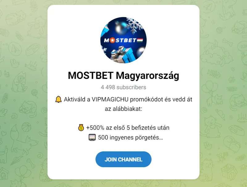 Az aktuális utalványokat a MostBet Telegram csatornáján találod